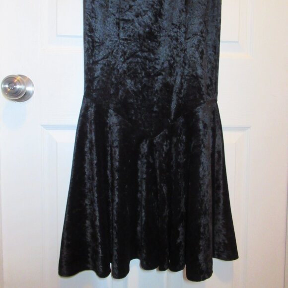 Rare Vintage Lip Service Crushed Velvet Mermaid Fishtail Morticia Skirt Black Sm - Picture 4 of 12